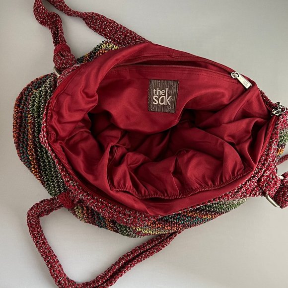 THE SAK Set of TWO Crochet Double Handle Multi Colored Handbags - Picture 7 of 7